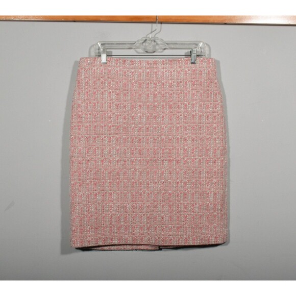 Talbots Dresses & Skirts - Talbots Pink Ribbon Tweed Office Knee Length Pencil Straight Skirt Sz 12